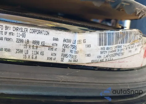 1994 Jeep Wrangler / Yj S z USA, uszkodzony, nr VIN 1J4FY19P6RP412575